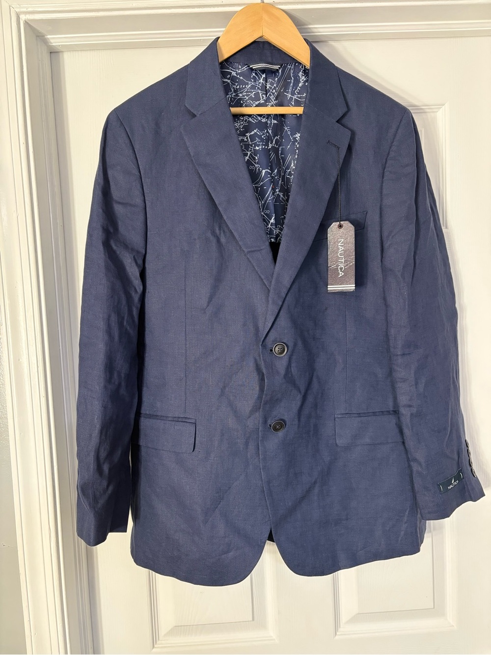 Nautica Men's Dark Navy Two-Button Sport Coat ( READ)